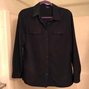 black button down top